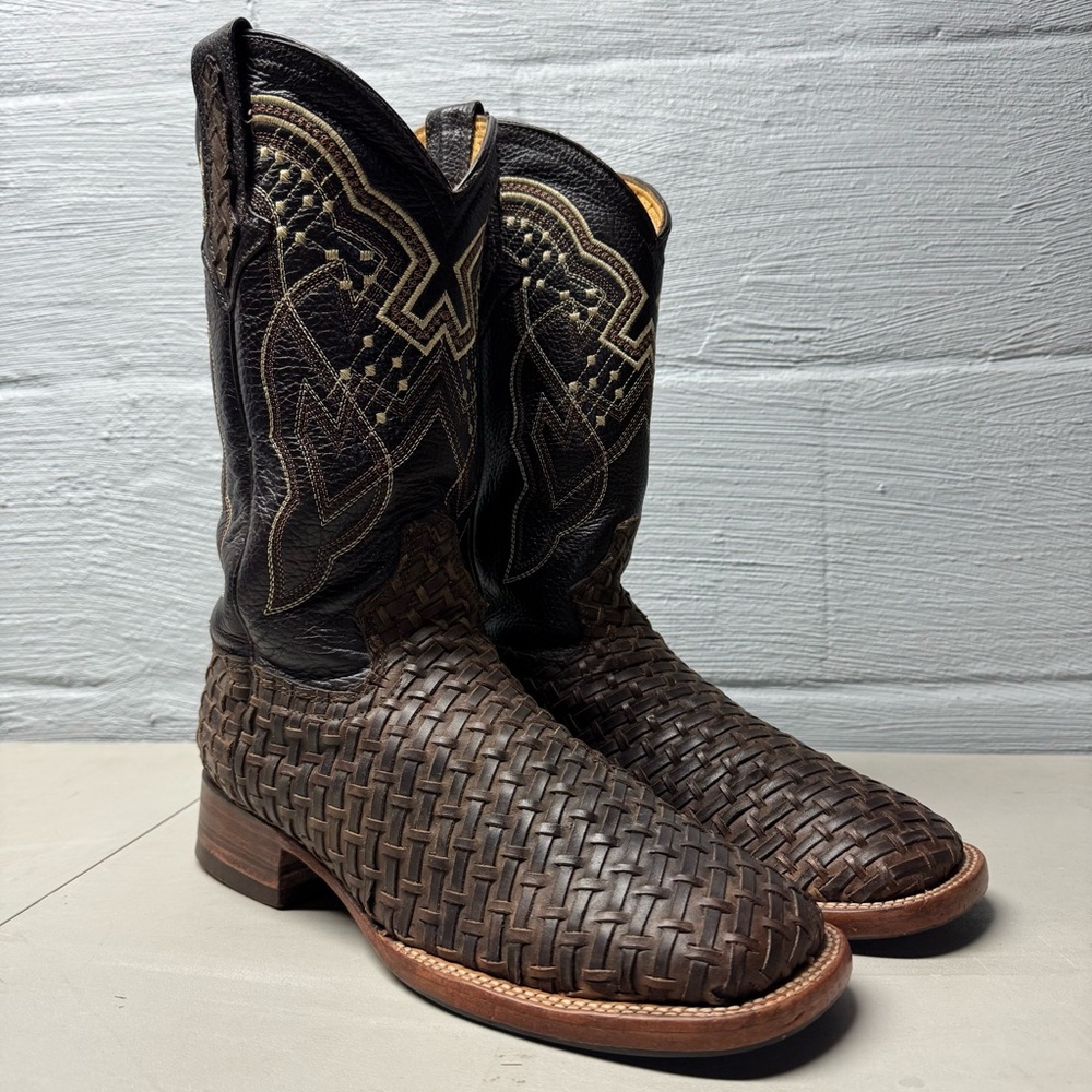 Men’s (9) Leather Woven Cowboy Boots